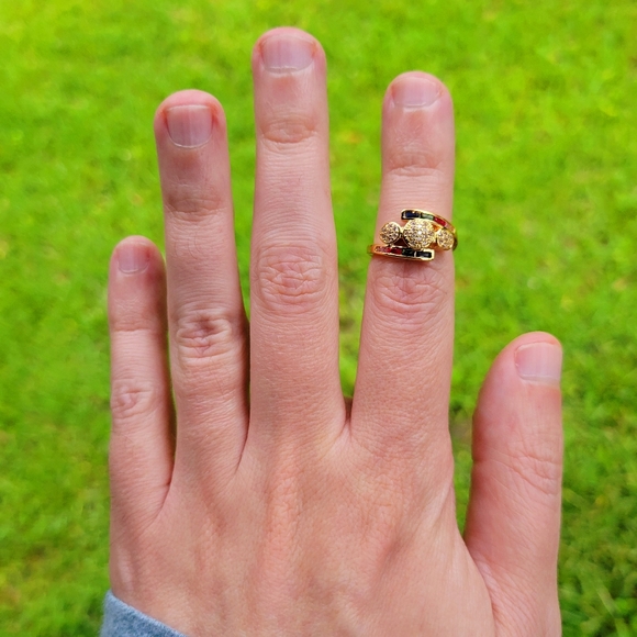 God's Promise Rainbow Diamond Gold Ring Size 6 - Picture 10 of 13